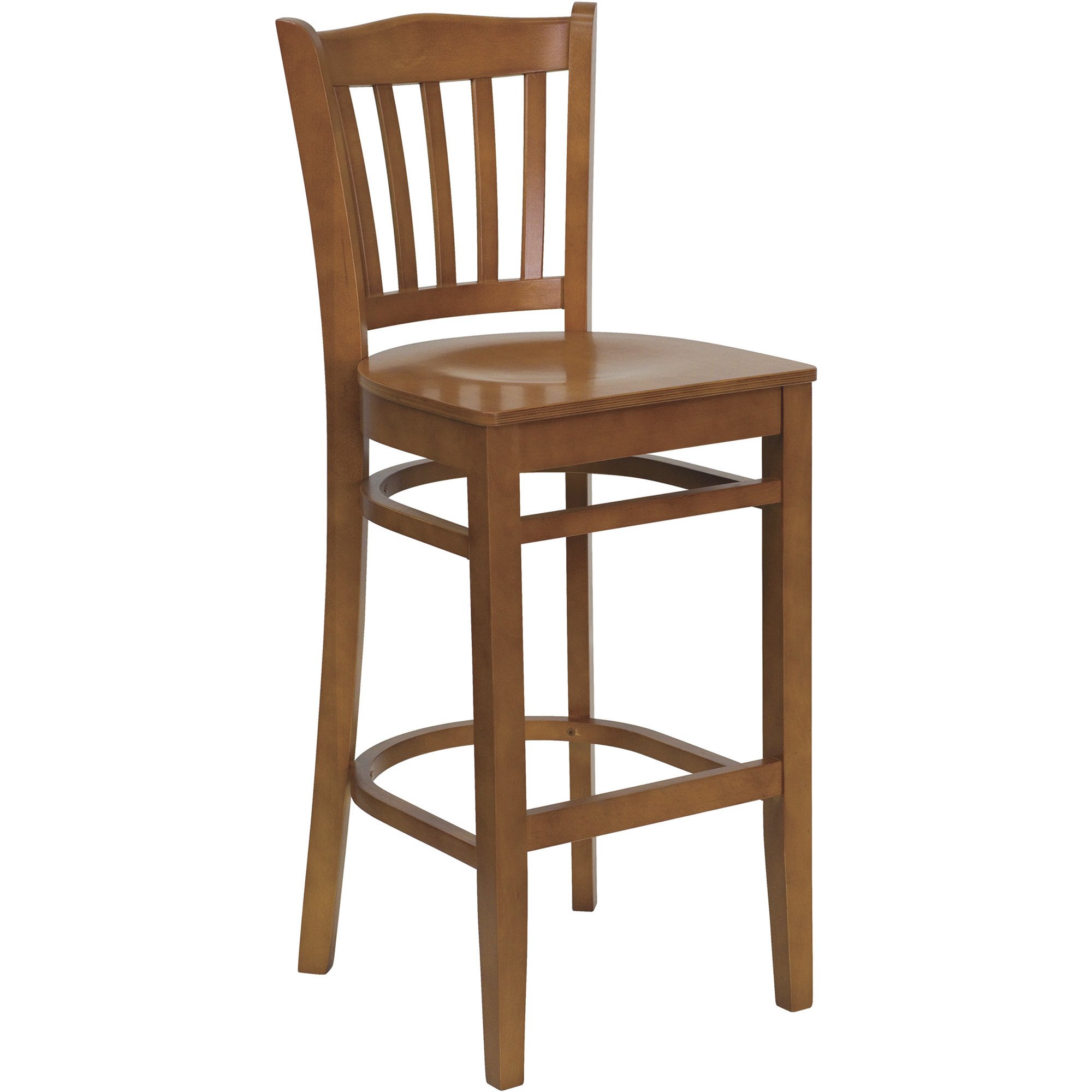Flash Furniture Wood Bar Stool with Vertical Slat Back — 800-Lb. Capacity